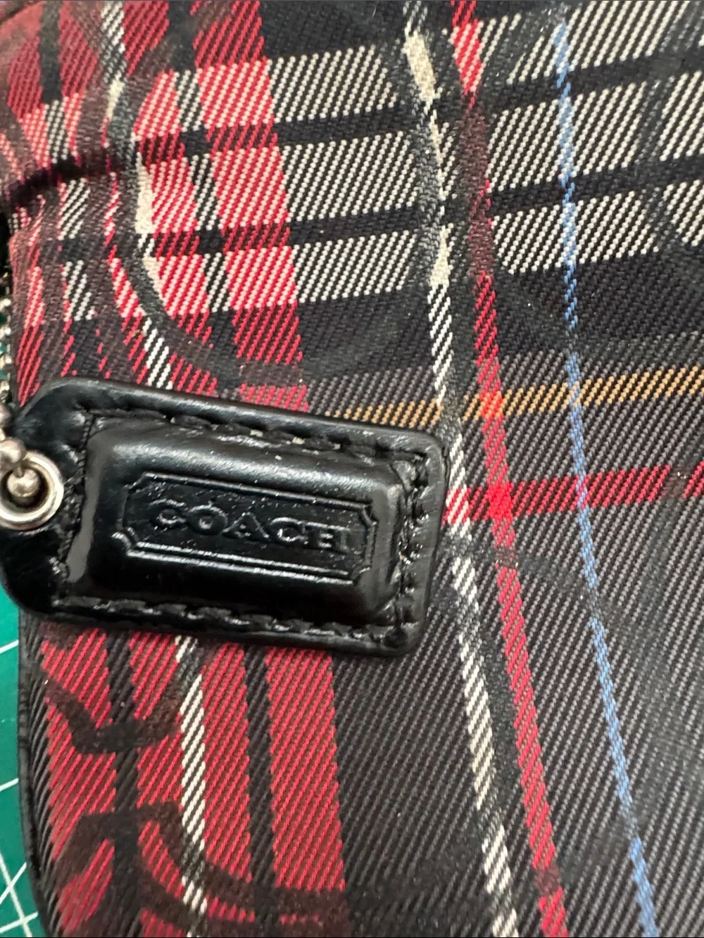 Coach plaid wristlet